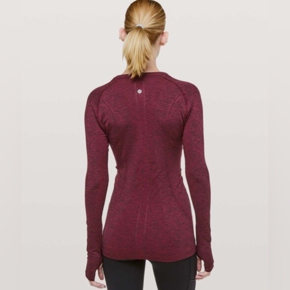LULULEMON Swiftly Tech Long Sleeve Crew Star Ruby/Black Red Women’s Size 8 - Picture 1 of 9